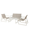 Conjunto de Jardín Gris Claro/Blanco 4 Piezas AMBIANCE
