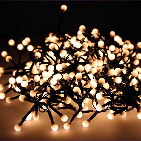 Guirnalda Cherry Compact, Multifunción, Uso Exterior, Luz Cálida, 500 LEDS, 11 m LUMINEO