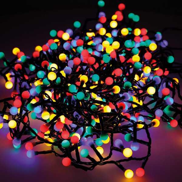 Guirnalda Cherry Compact, Multifunción, Uso Exterior, Multicolor, 500 LEDS, 11 m LUMINEO
