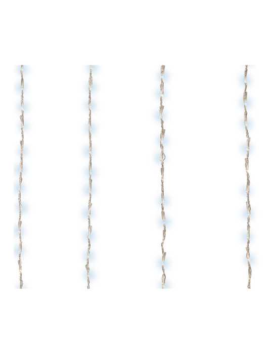 Cortina Multifunción, Exterior, para Balcón, 220 LEDS, 2 x 1 m, Blanco Frío LUMINEO