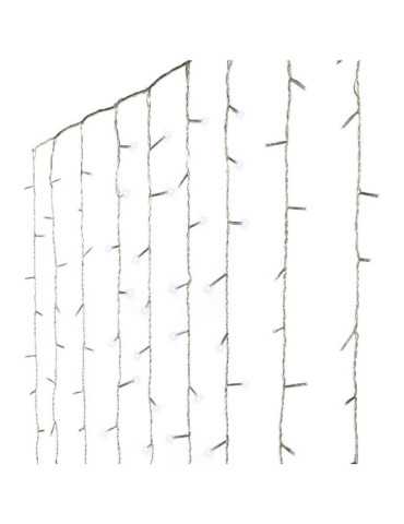 Cortina Multifunción, Exterior, 240 LEDS, 2,2 x 1,5 m, Blanco Frío LUMINEO