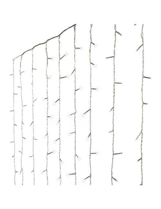 Cortina Multifunción, Exterior, 240 LEDS, 2,2 x 1,5 m, Blanco Frío LUMINEO