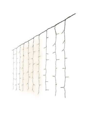Cortina Multifunción, Exterior, 240 LEDS, 2,2 x 1,5 m, Blanco Cálido LUMINEO