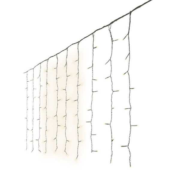 Cortina Multifunción, Exterior, 240 LEDS, 2,2 x 1,5 m, Blanco Cálido LUMINEO
