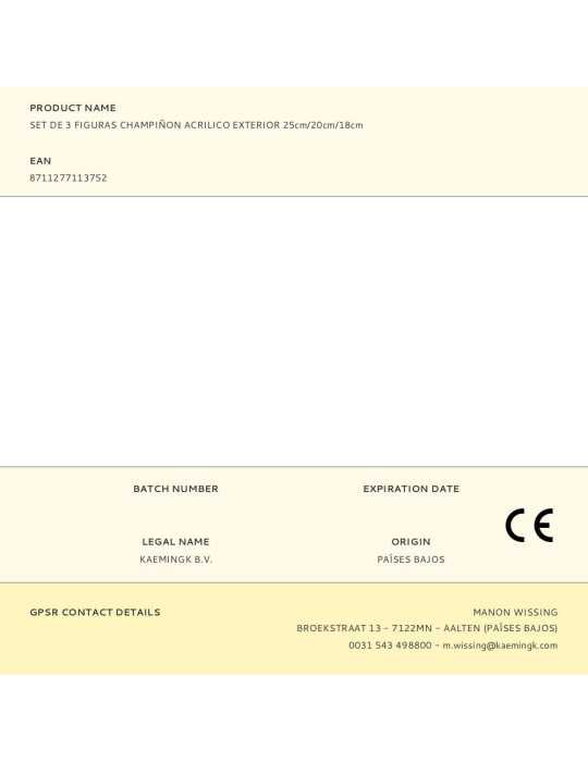 Figura LED Acrílica para Exterior, 3 Champiñones de 25 cm, 20 cm y 18 cm LUMINEO