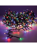 Guirnalda Multifunción, Uso Exterior, LED Compact, Multicolor y Blanco Cálido, Cable Verde, 500 LEDS, 14 m LUMINEO