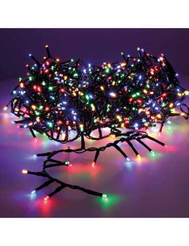Guirnalda Multifunción, Uso Exterior, LED Compact, Multicolor y Blanco Cálido, Cable Verde, 1000 LEDS, 25,5 m LUMINEO