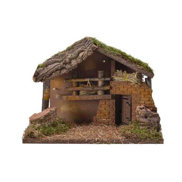 Casa para Belen con LED y Musgo 32x16x24cm DECORIS