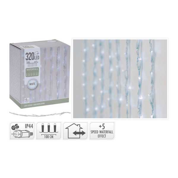 Cortina Multifunción, Exterior, 320 LEDS, 1 x 2 m, Blanco Frío