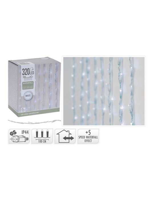 Cortina Multifunción, Exterior, 320 LEDS, 1 x 2 m, Blanco Frío