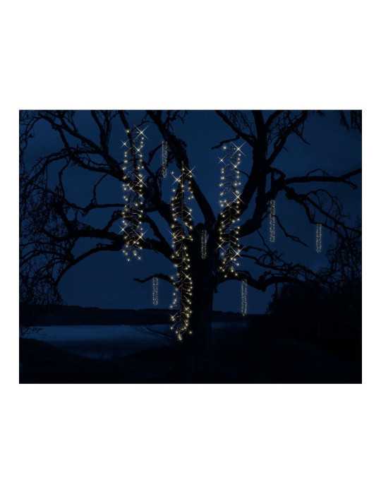 Cortina Multifunción, Exterior, Especial para Arboles, Forma Cascada, Luz Cálida, 480 LEDS, 2 m LUMINEO
