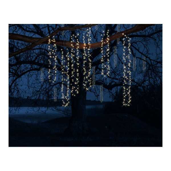Cortina Multifunción, Exterior, Especial para Arboles, Forma Cascada, Luz Cálida, 480 LEDS, 2 m LUMINEO