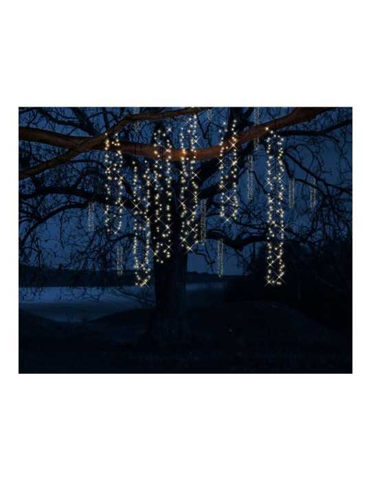 Cortina Multifunción, Exterior, Especial para Arboles, Forma Cascada, Luz Cálida, 480 LEDS, 2 m LUMINEO