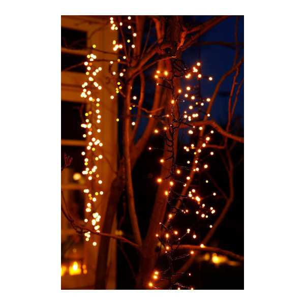 Cortina Multifunción, Exterior, Especial para Arboles, Forma Cascada, Luz Cálida, 480 LEDS, 2 m LUMINEO