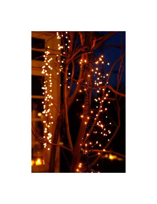 Cortina Multifunción, Exterior, Especial para Arboles, Forma Cascada, Luz Cálida, 480 LEDS, 2 m LUMINEO