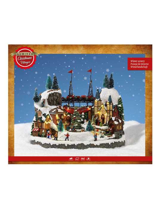 Pueblo Navideño 35,5 x 22 x 30,5 cm LUMINEO