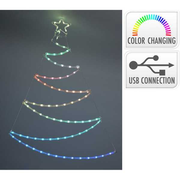 Árbol Adorno LED, RGB, Conexión USB BASICS