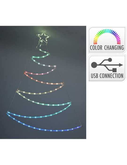 Árbol Adorno LED, RGB, Conexión USB BASICS