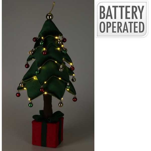 Arbol de Navidad con LED, Blanco Cálido, A Pilas, 70 cm. BASICS