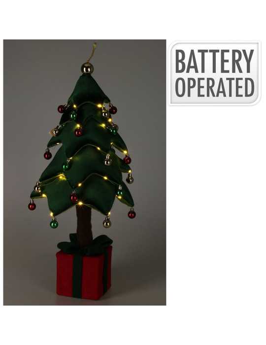 Arbol de Navidad con LED, Blanco Cálido, A Pilas, 70 cm. BASICS