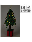 Arbol de Navidad con LED, Blanco Cálido, A Pilas, 70 cm. BASICS