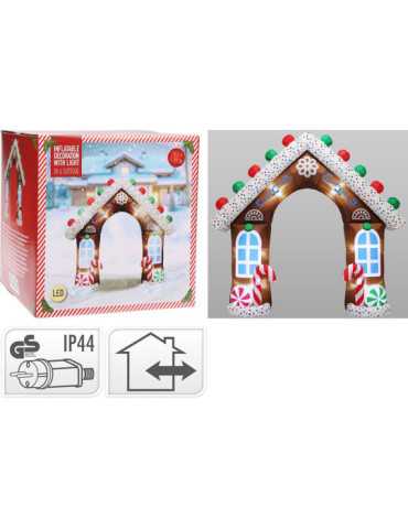 Figura Hinchable con LED para Exterior, Casita Caramelo, 290 x 70 x 270 cm BASICS