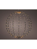 Adorno LED Colgante Bola, de Marco Metálico Negro Exterior Ø38 cm LUMINEO