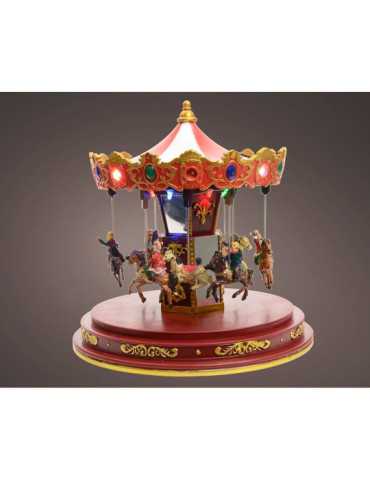 Carrusel de Invierno con Movimiento y Luz LED Multicolor LUMINEO