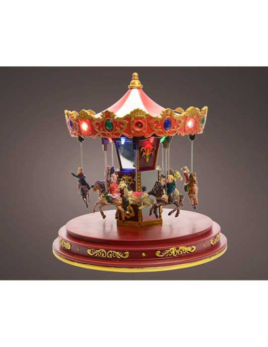 Carrusel de Invierno con Movimiento y Luz LED Multicolor LUMINEO