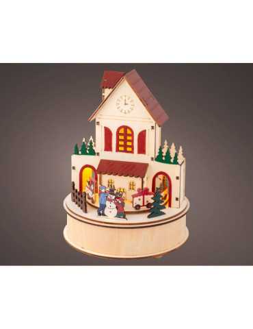 Casita con Microled, con Música y MOVIMIENTO,15x20,3cm LUMINEO