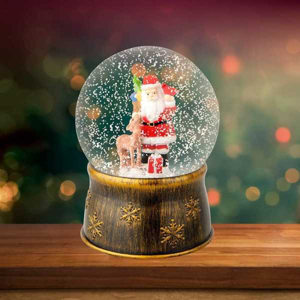 Bola de Nieve Santa Claus Ø13 x 17,5 cm LUMINEO