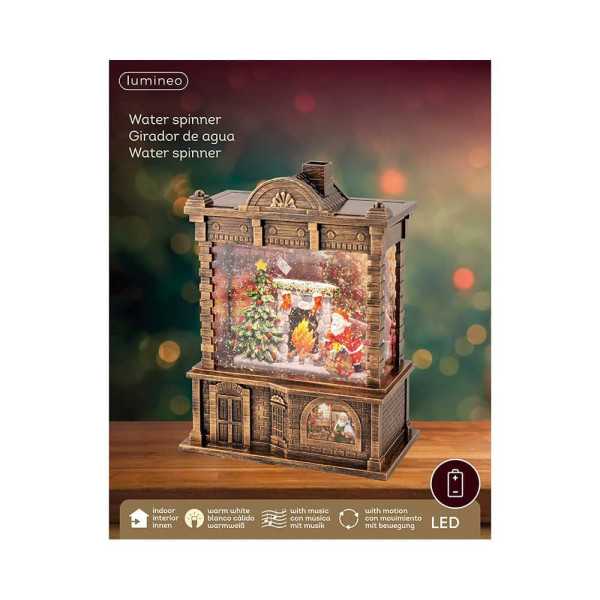 Farol de Agua Santa Claus con Música 16,5 x 9,5 x 21,7 cm LUMINEO