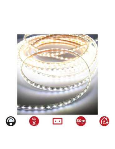 Tira de LED 60 LEDS/m 4,2W/m 220-240V IP44 50 m Blanco Frio EDM