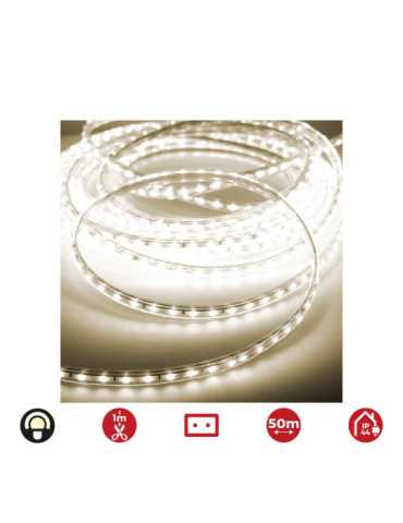 Tira de LED 60 LEDS/m 4,2W/m 220-240V IP44 50 m Blanco Calido EDM