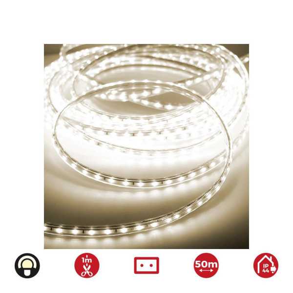 Tira de LED 60 LEDS/m 4,2W/m 220-240V IP44 50 m Blanco Calido EDM