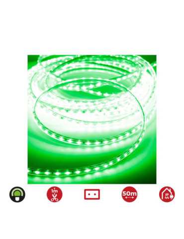 Tira de LED 60 LEDS/m 4,2W/m 220-240V IP44 50 m Verde EDM