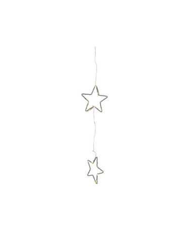 Cortina de LED con Estrellas, Fija, Luz Cálida, 252 LEDS, Exterior, 2 m Color Plateado LUMINEO
