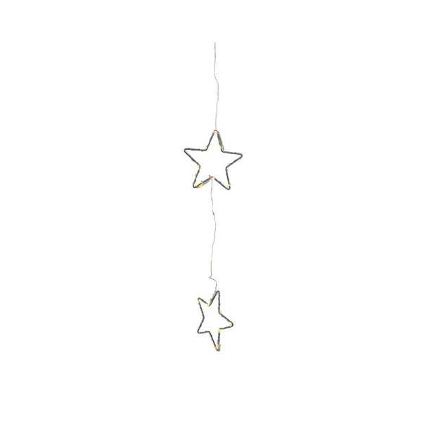 Cortina de LED con Estrellas, Fija, Luz Cálida, 252 LEDS, Exterior, 2 m Color Negro LUMINEO