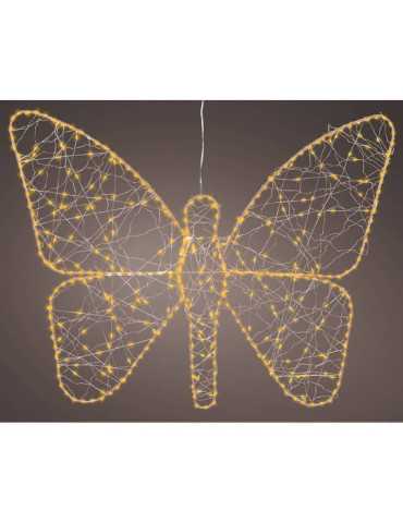 Luz LED Decorativa Mariposa de Metal 436 LED, Exterior, Microled, Dorada 43 x 58 cm LUMINEO