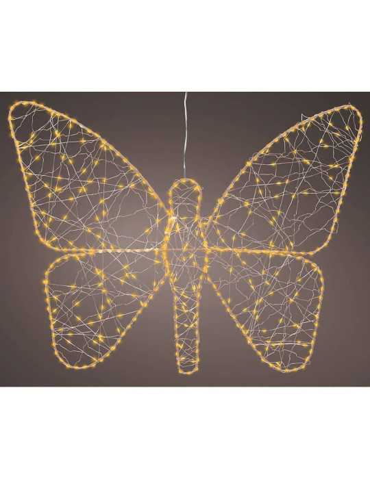 Luz LED Decorativa Mariposa de Metal 436 LED, Exterior, Microled, Dorada 43 x 58 cm LUMINEO