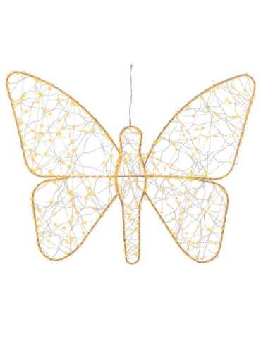 Luz LED Decorativa Mariposa de Metal 436 LED, Exterior, Microled, Dorada 43 x 58 cm LUMINEO 2