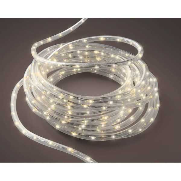 Cordón de Luces LED Blanco Cálido, Uso Exterior, 567 LEDS, 8 Funciones, Alambre Plateado, 9 m LUMINEO