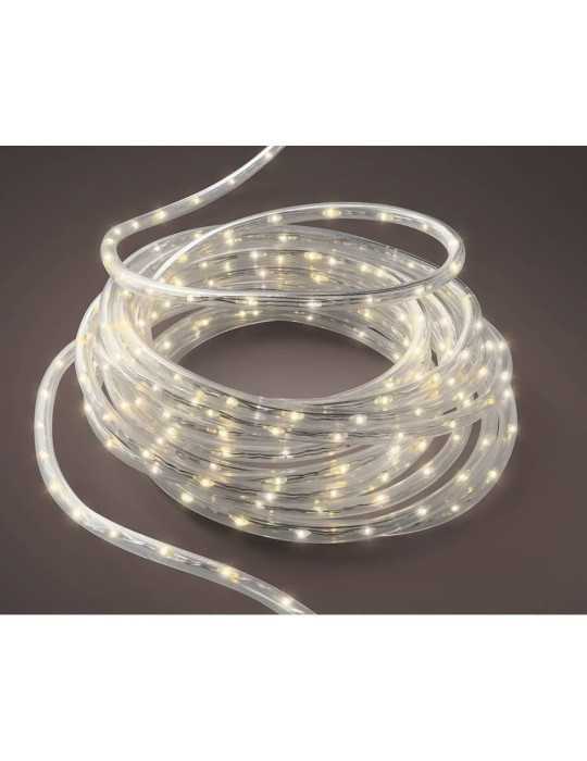 Cordón de Luces LED Blanco Cálido, Uso Exterior, 567 LEDS, 8 Funciones, Alambre Plateado, 9 m LUMINEO
