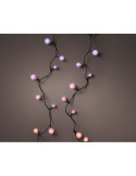 Guirnalda Multifunción, Uso Exterior, Cherry, Multicolor, Cable Negro, 120 LEDS, 9 m LUMINEO