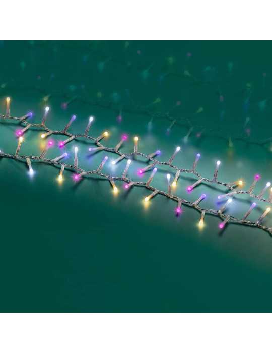 Guirnalda Multifunción, Uso Exterior, Basic, Multicolor Rosa, Cable Transparente, 500 LEDS, 16 m LUMINEO