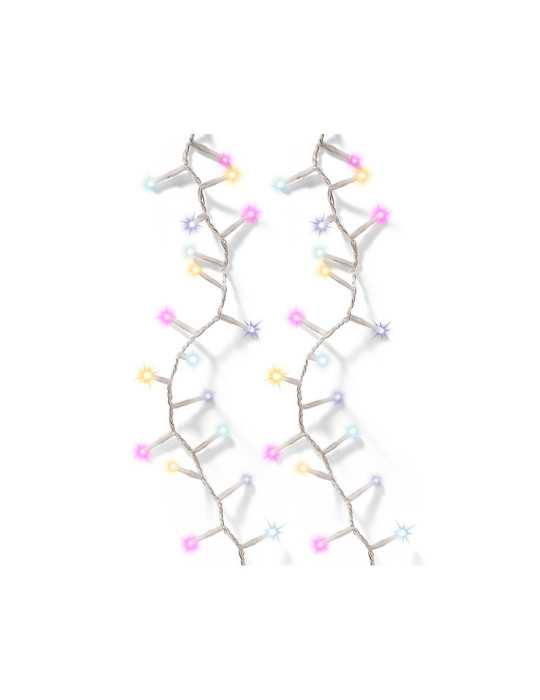 Guirnalda Multifunción, Uso Exterior, Basic, Multicolor Rosa, Cable Transparente, 500 LEDS, 16 m LUMINEO