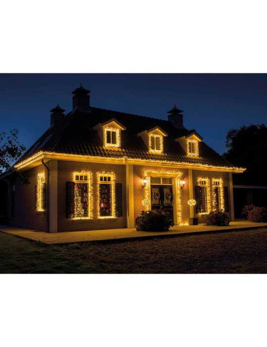 Guirnalda LED Connect (Interconectable) Mutltifunción 250 LEDS Luz Cálida con Efecto Intermitente Exterior Verde 18,7 m LUMINEO