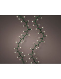 Guirnalda LED Compact Connect (Interconectable) Multifunción 500 LEDS Luz Cálida con Efecto Intermitente Cable Verde LUMINEO