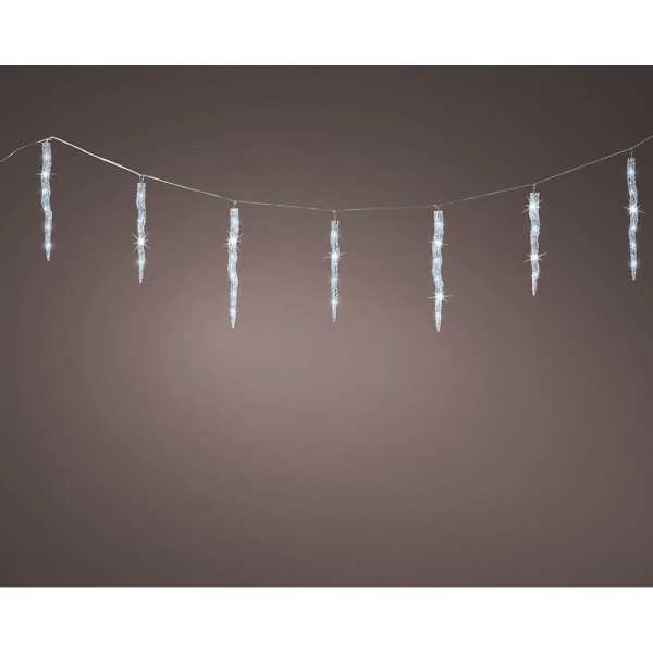 Cortina LED Carámbanos 60 LEDS, Luz Fría, Exterior, 3,6 m LUMINEO