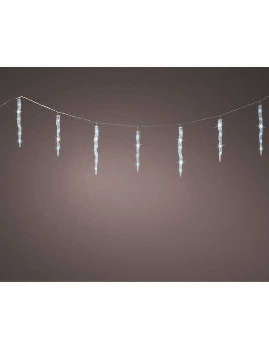 Cortina LED Carámbanos 60 LEDS, Luz Fría, Exterior, 3,6 m LUMINEO